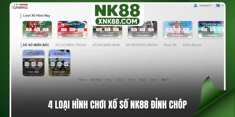 4 loại hình chơi xổ số NK88 đỉnh chóp